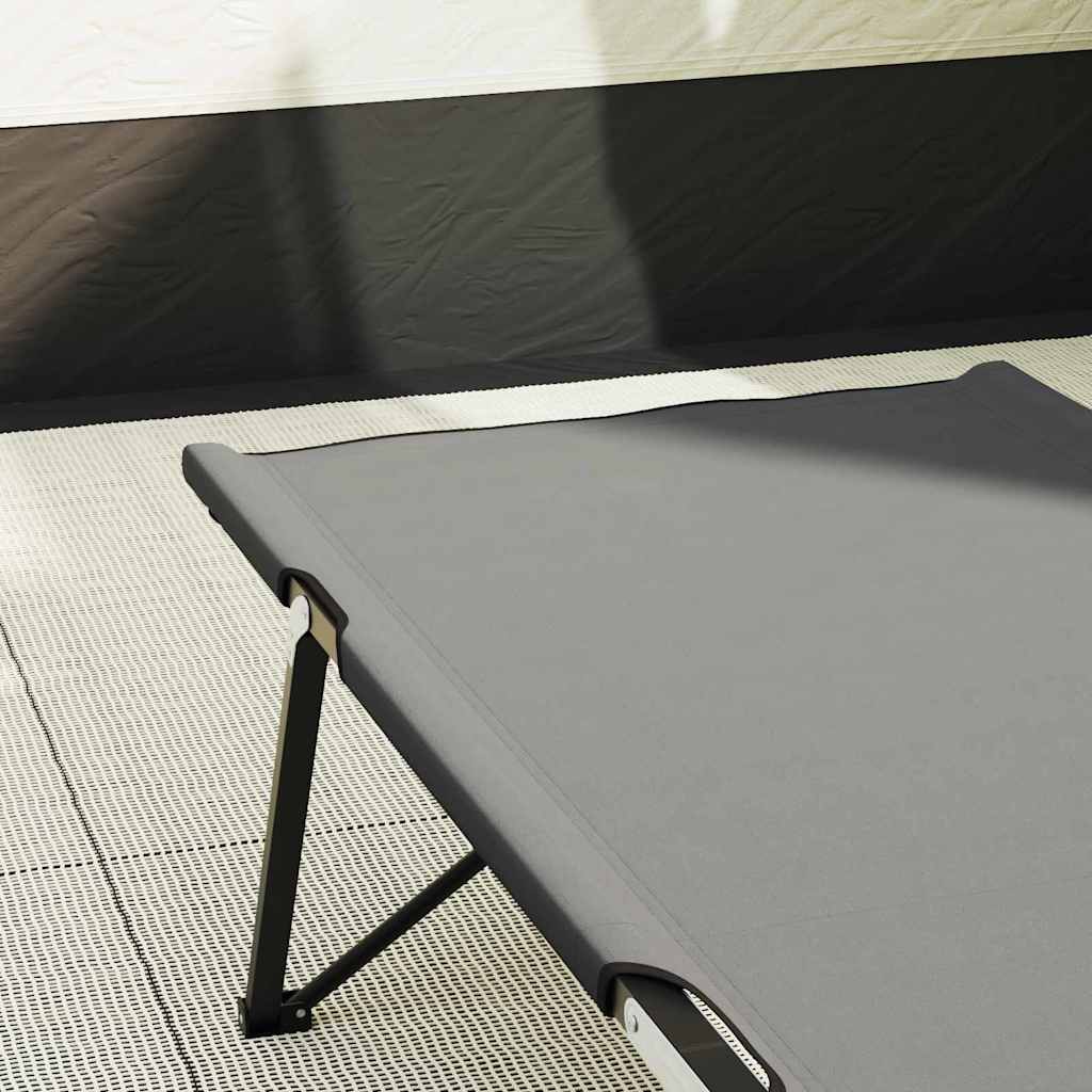 Sklopivi kamperski krevet 2 pcs Siva 206 x 76 x 74 cm