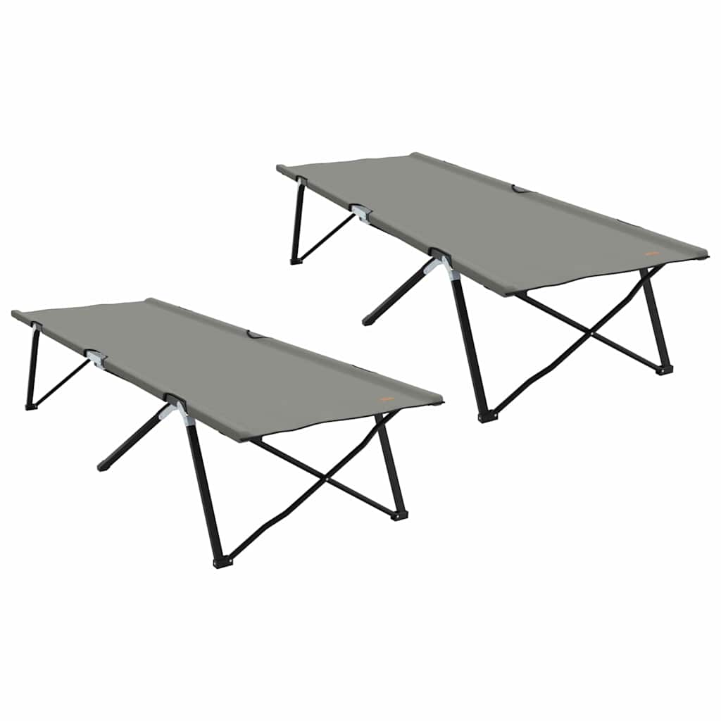 Sklopivi kamperski krevet 2 pcs Siva 206 x 76 x 74 cm