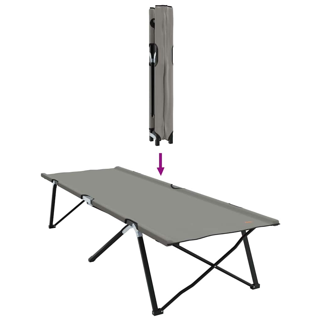 Sklopivi kamperski krevet 2 pcs Siva 206 x 76 x 74 cm