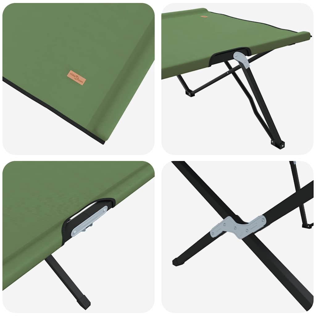 Sklopivi kamperski krevet 2 pcs Zelena 206 x 76 x 74 cm