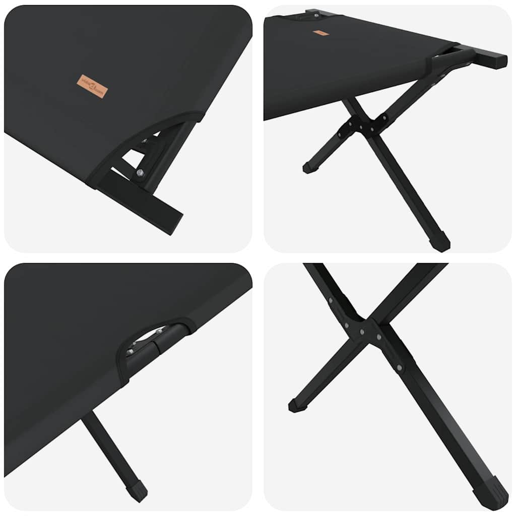 Sklopivi kamperski krevet 2 pcs Crna 193 x 69 x 45 cm
