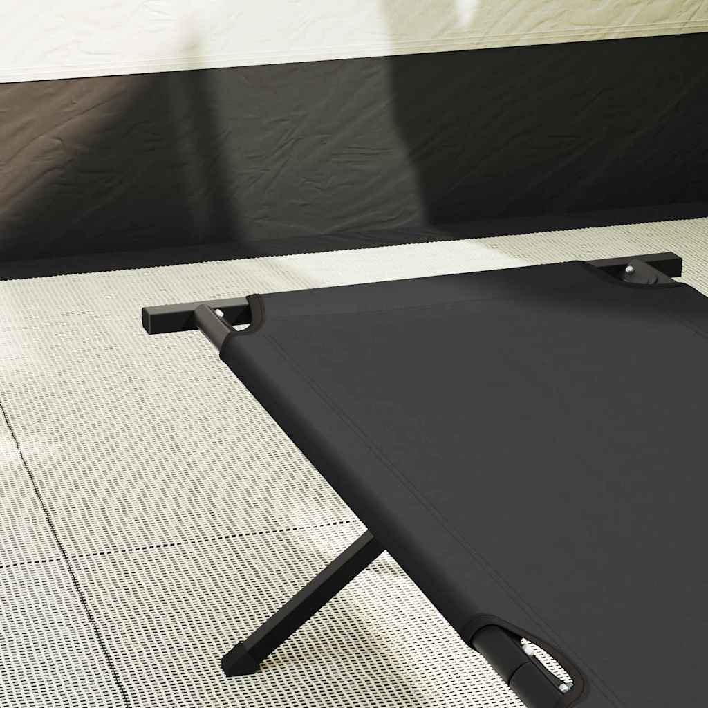 Sklopivi kamperski krevet 2 pcs Crna 193 x 69 x 45 cm