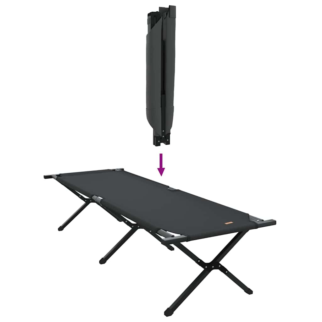 Sklopivi kamperski krevet 2 pcs Crna 193 x 69 x 45 cm