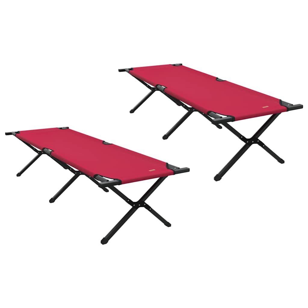 Sklopivi kamperski krevet 2 pcs Crvena 193 x 69 x 45 cm