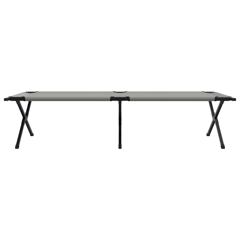 Sklopivi kamperski krevet 2 pcs Siva 210 x 80 x 46 cm