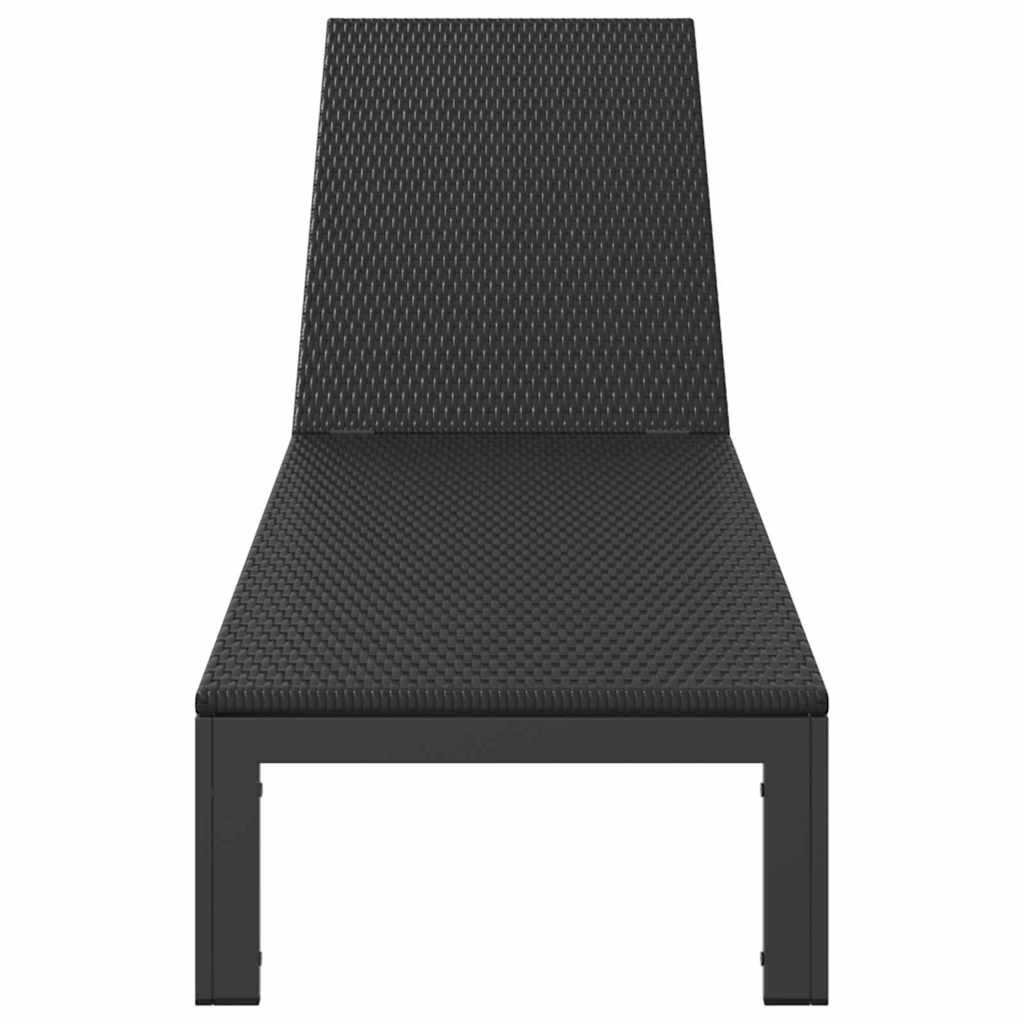 Ležaljka na suncu Crna 206 x 62,5 x 74 cm poliratan