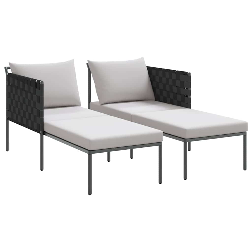 Ležaljka na suncu s jastukom Antracit 153 x 115 x 69.5 cm