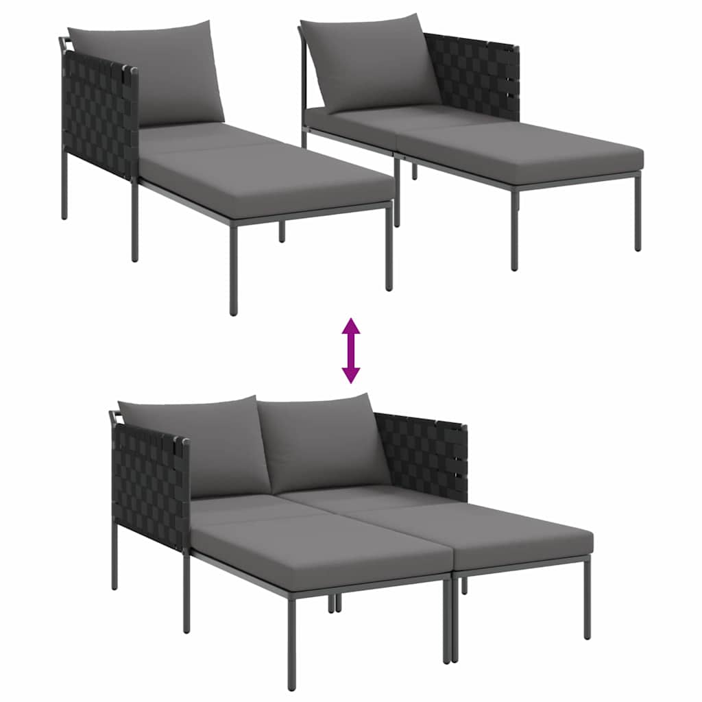 Ležaljka na suncu s jastukom Antracit 153 x 115 x 69.5 cm