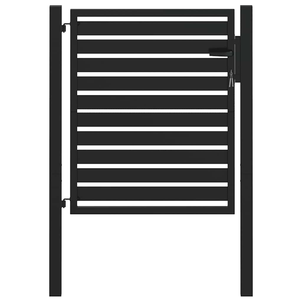 Vrtna vrata s mogućnošću zaključavanja crna 100x100 cm aluminijska