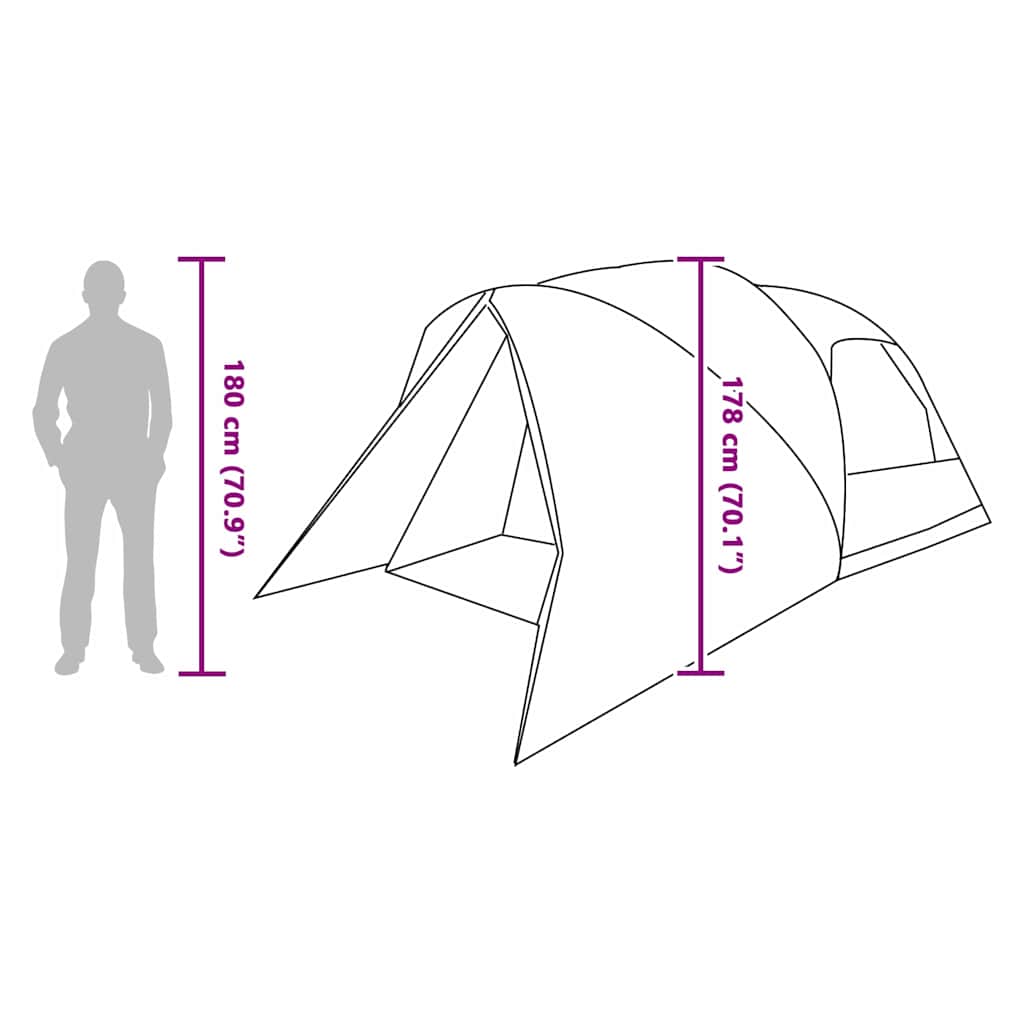 Šator kupola za 4 osobe s krovom Plava 455 x 252 x 178 cm