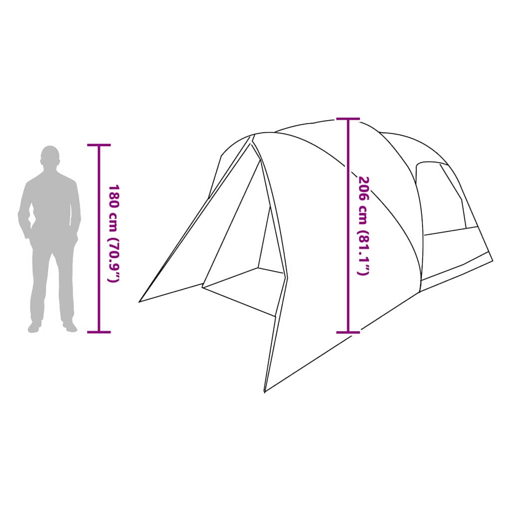 Šator kupola za 6 osoba s krovom Plava 500 x 314 x 206 cm