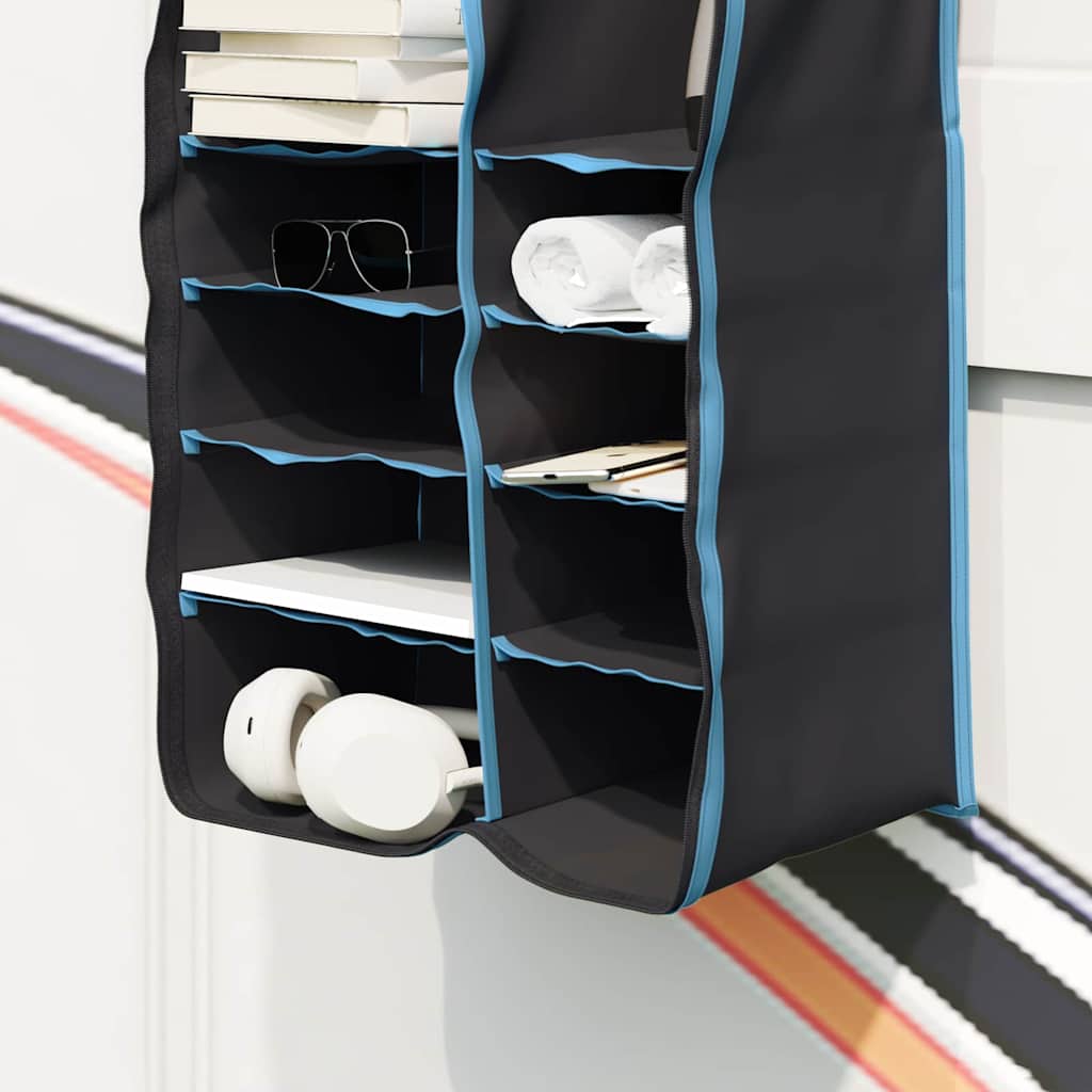 Viseći organizator šatora s 10 džepova Crna 40,5 x 25 x 80 cm