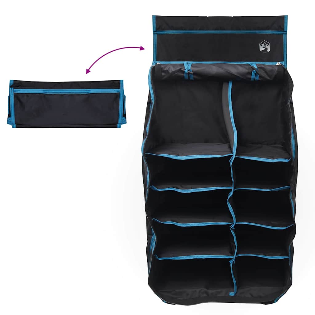 Viseći organizator šatora s 10 džepova Crna 40,5 x 25 x 80 cm