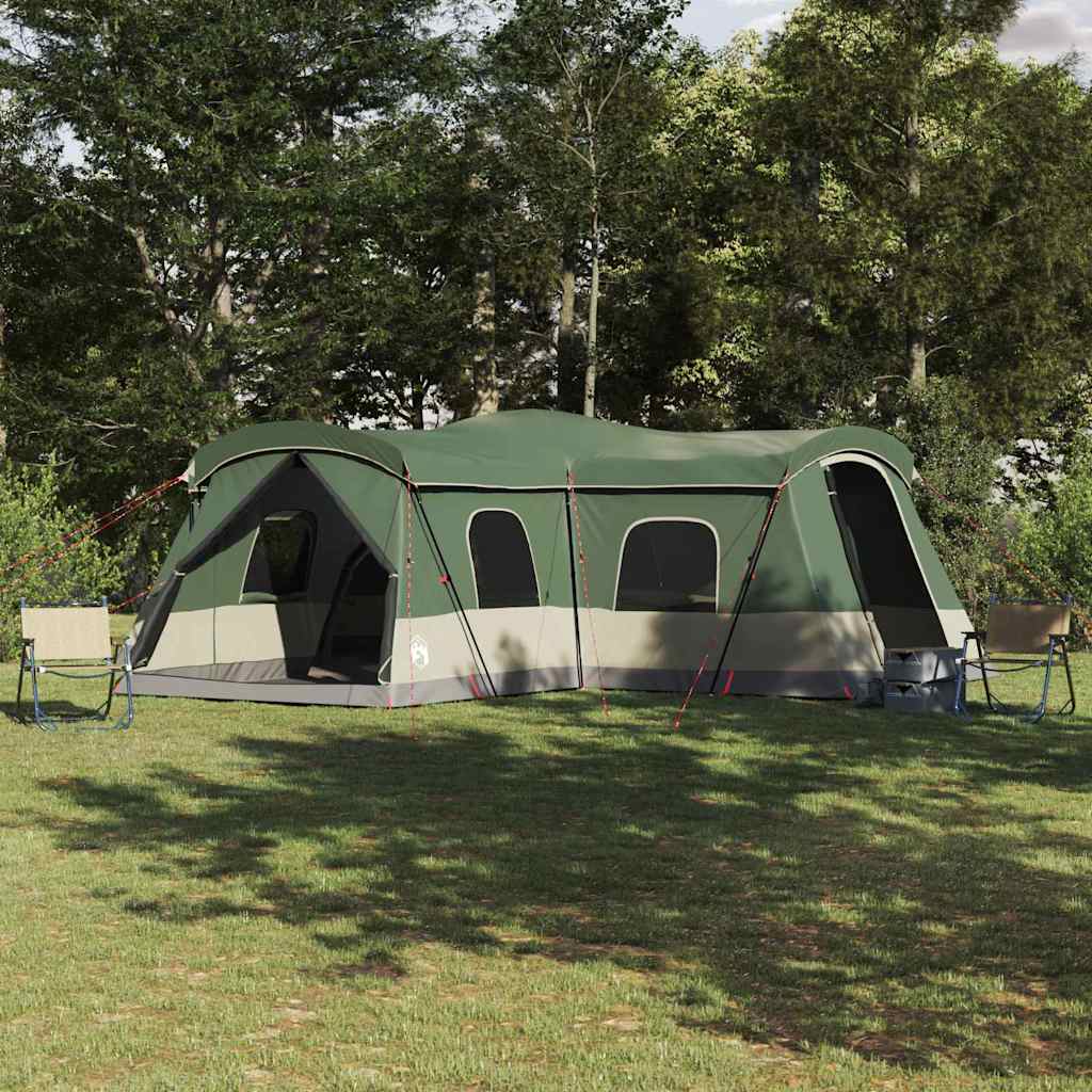 Šator za 16 osoba s krovom s pohranom Zelena 680 x 510 x 210 cm