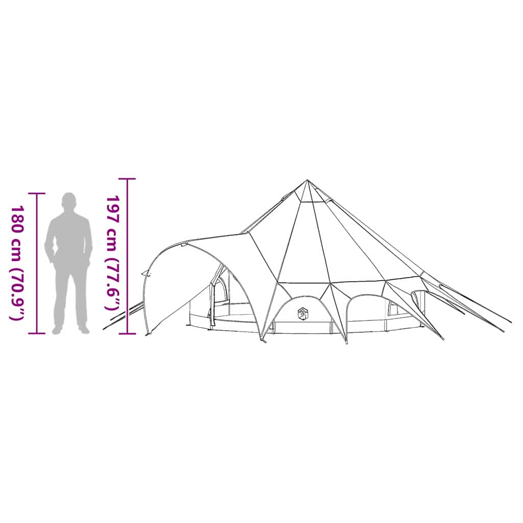 Teepee šator za 3 osobe Plava i siva 312 x 312 x 197 cm