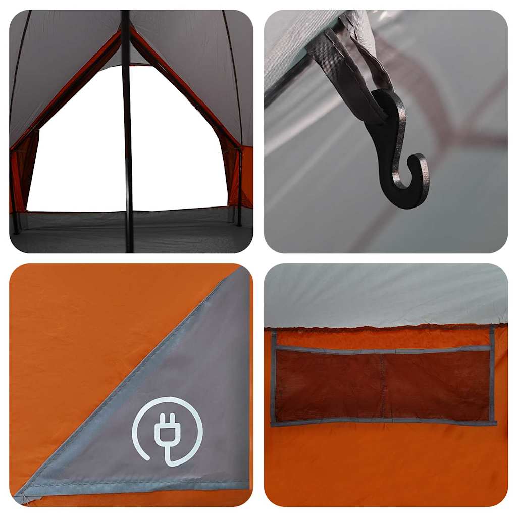 Teepee šator za 3 osobe Siva i narančasta 600 x 600 x 347 cm
