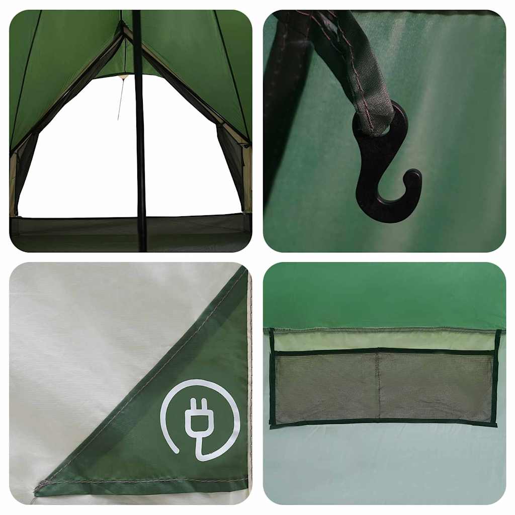 Teepee šator za 9 osoba Zelena i Siva 502 x 502 x 297 cm