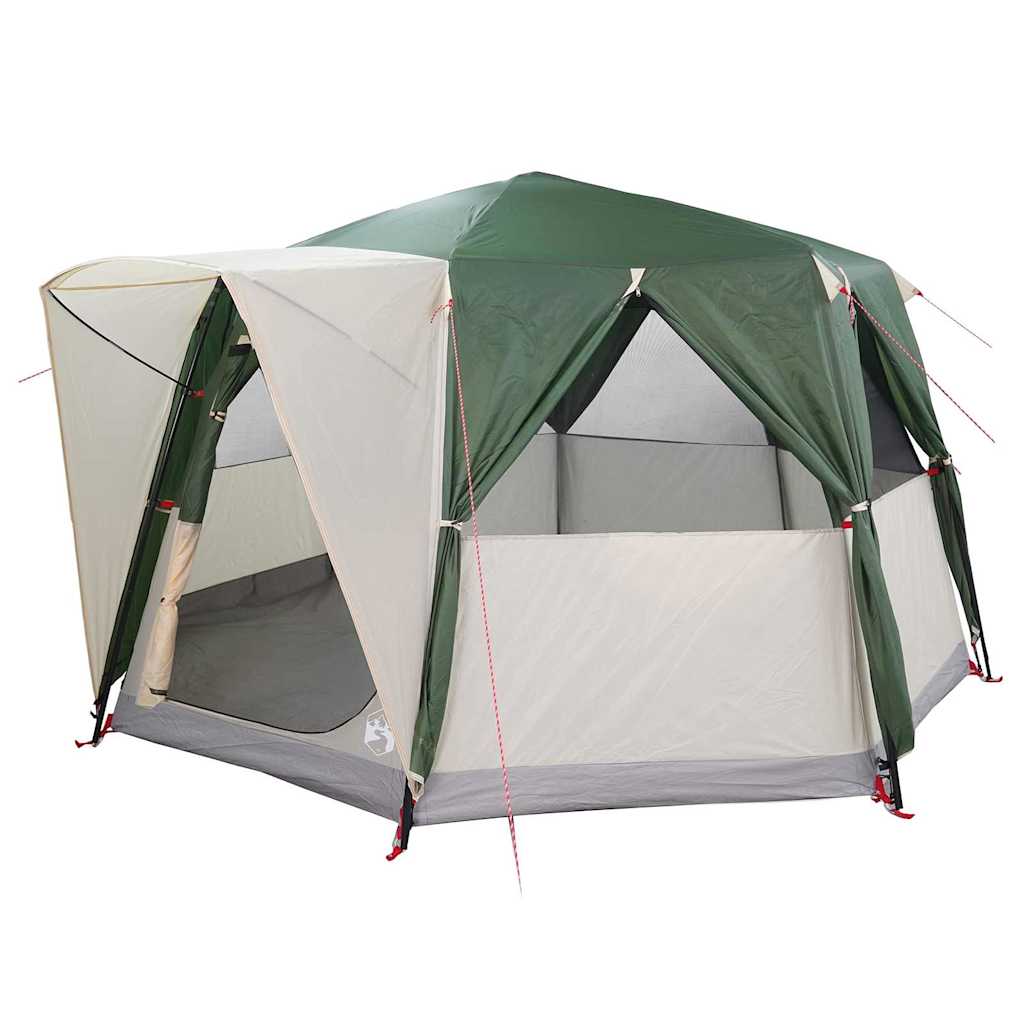 Šator za 6 osoba s krovom s pohranom Zelena 425 x 396 x 222 cm