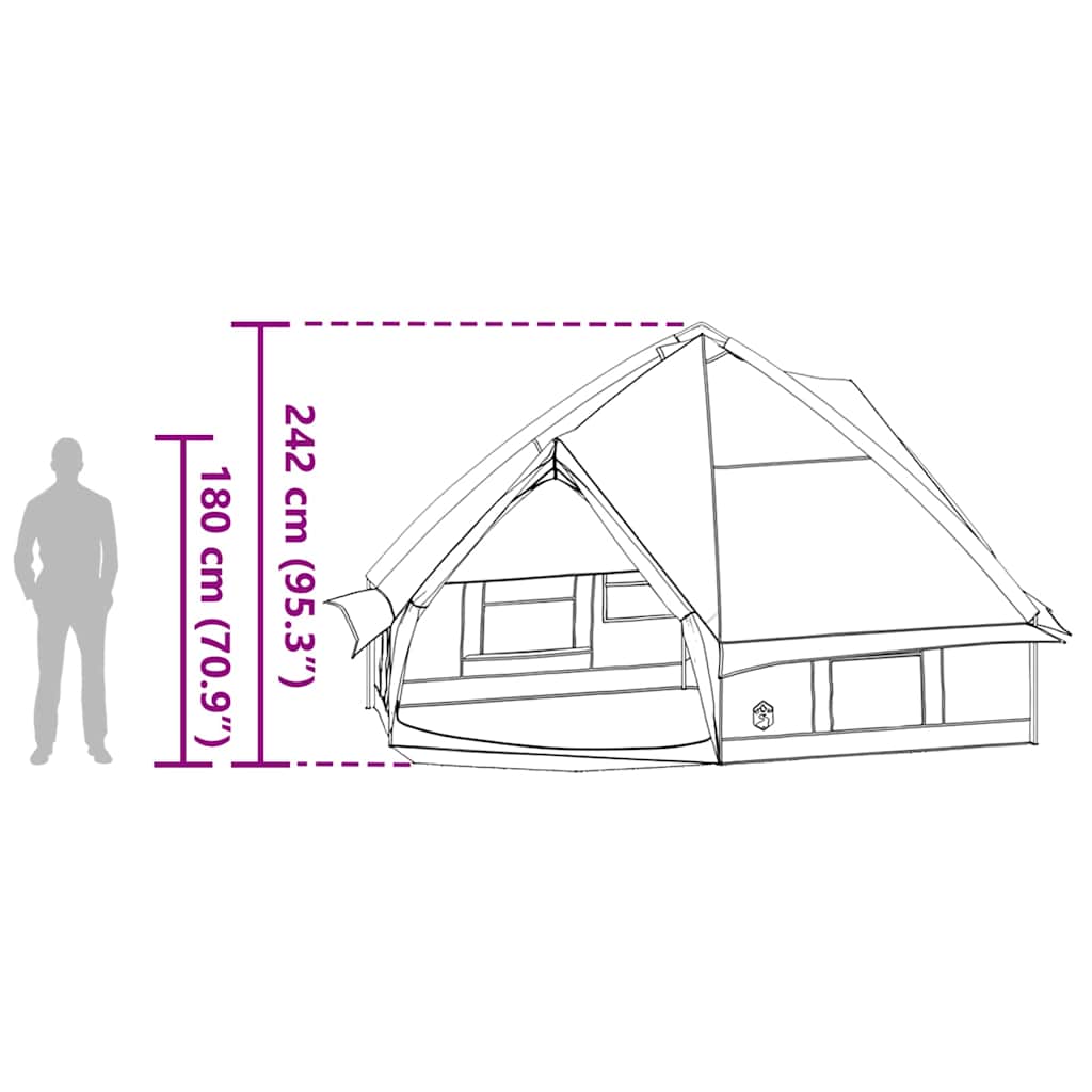 Teepee šator za 10 osoba Plava i siva 567 x 470 x 242 cm