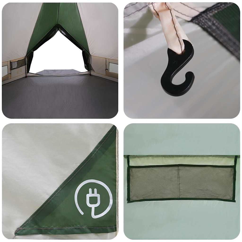 Šator Teepee za 6 osoba Zelena i bijela 431 x 366 x 185 cm