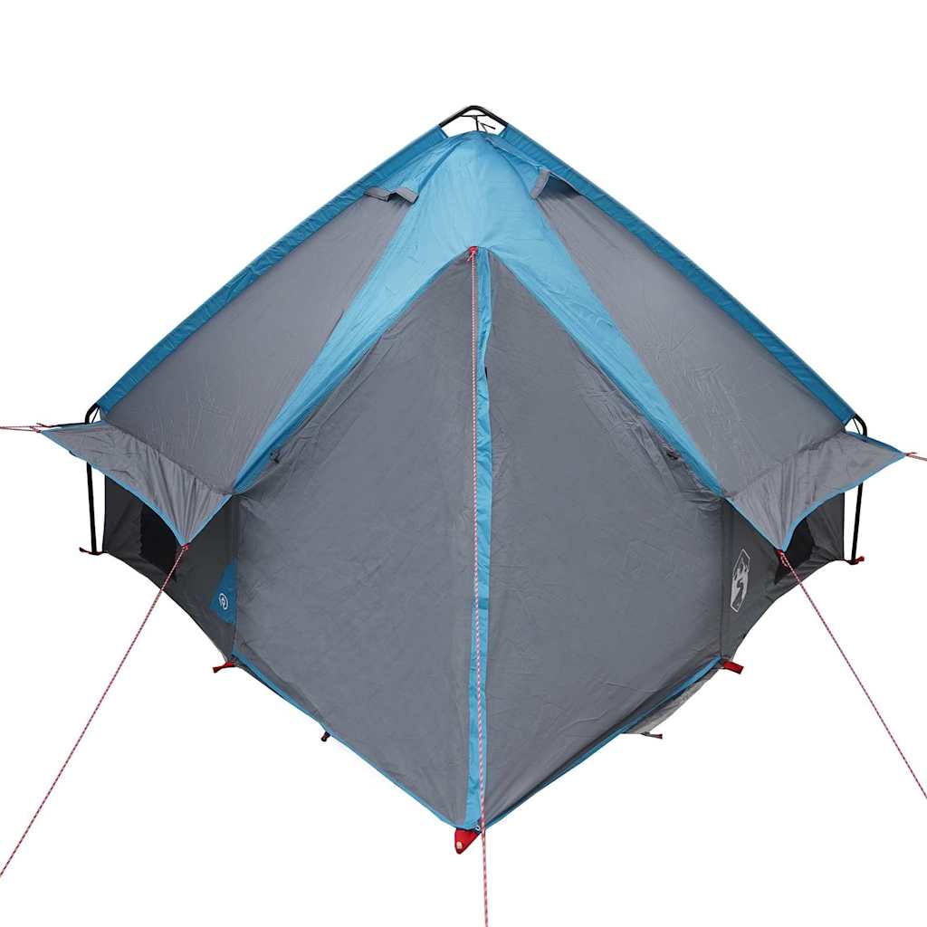 Tenda za 4 osobe s krovom Plava i siva 388 x 320 x 169 cm