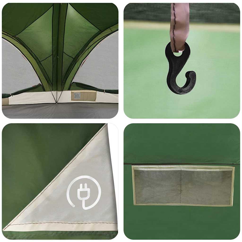Obiteljski šator za 10 osoba Zelena i Siva 460 x 430 x 214 cm