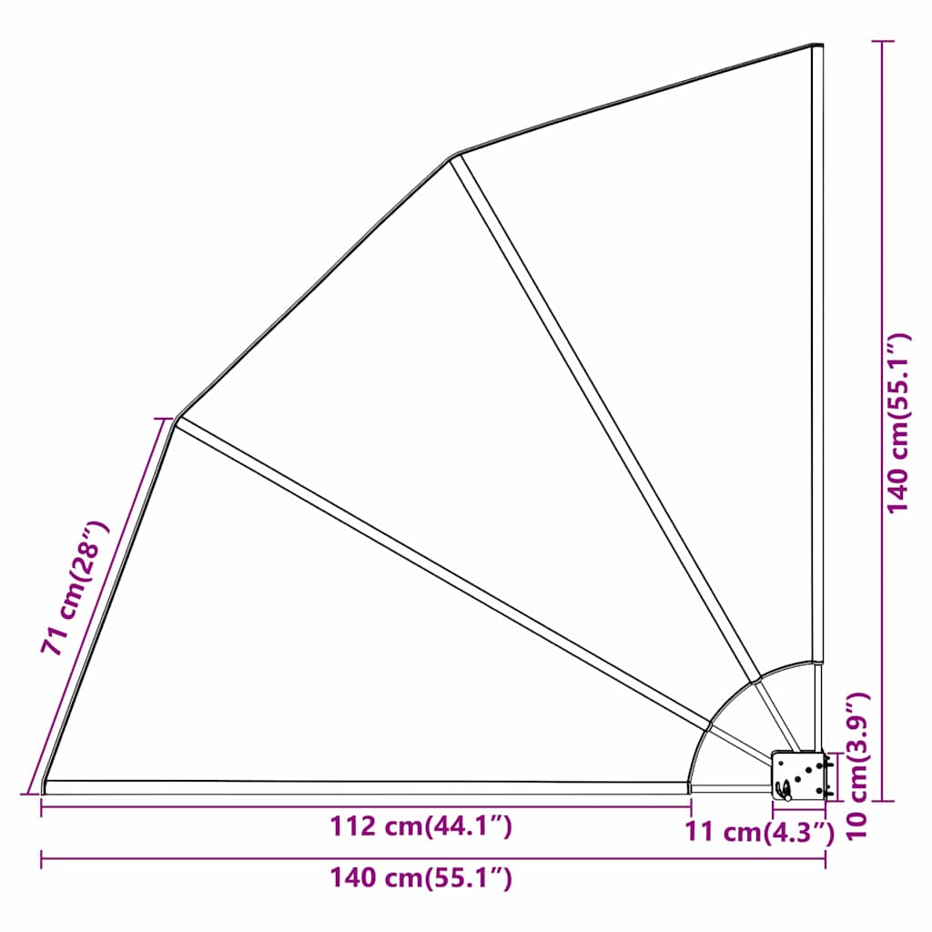 Zaslon za privatnost na balkonu 140 x 140 cm Poliester Bijela