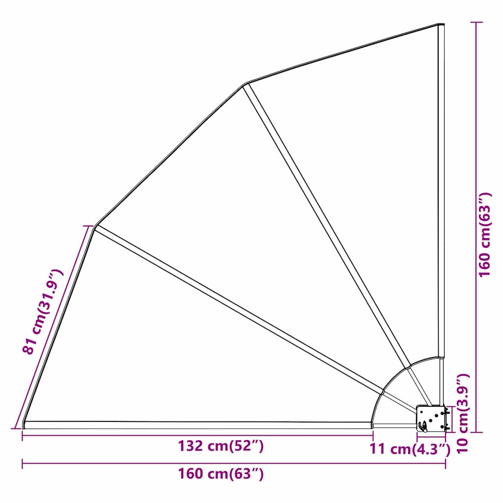 Zaslon za privatnost na balkonu 160 x 160 cm Poliester Krem