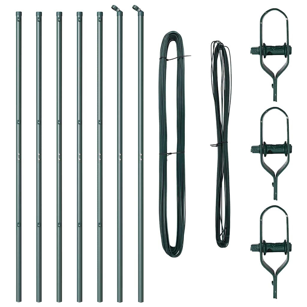 Stup za ogradu 7 pcs Zelena Čelik