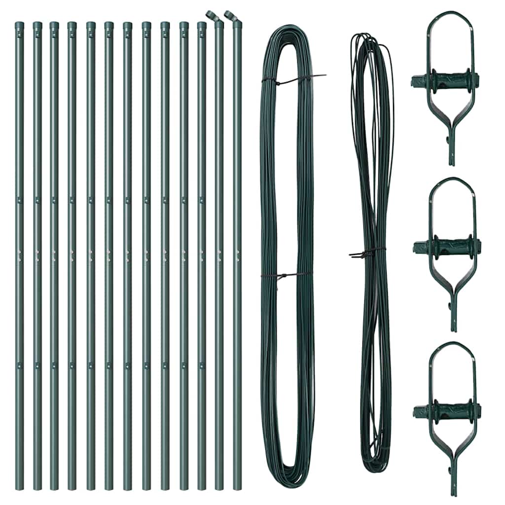 Stup za ogradu 13 pcs Zelena Čelik