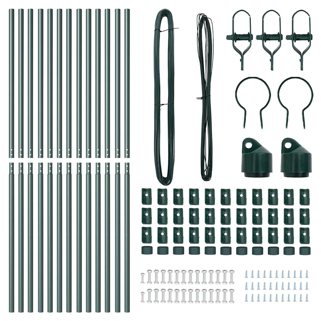 Stup za ogradu 13 pcs Zelena Čelik