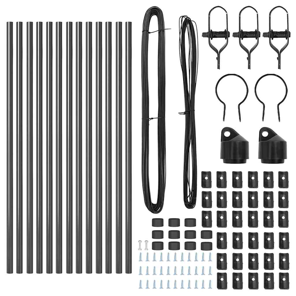 Stup za ogradu 13 pcs Siva Čelik