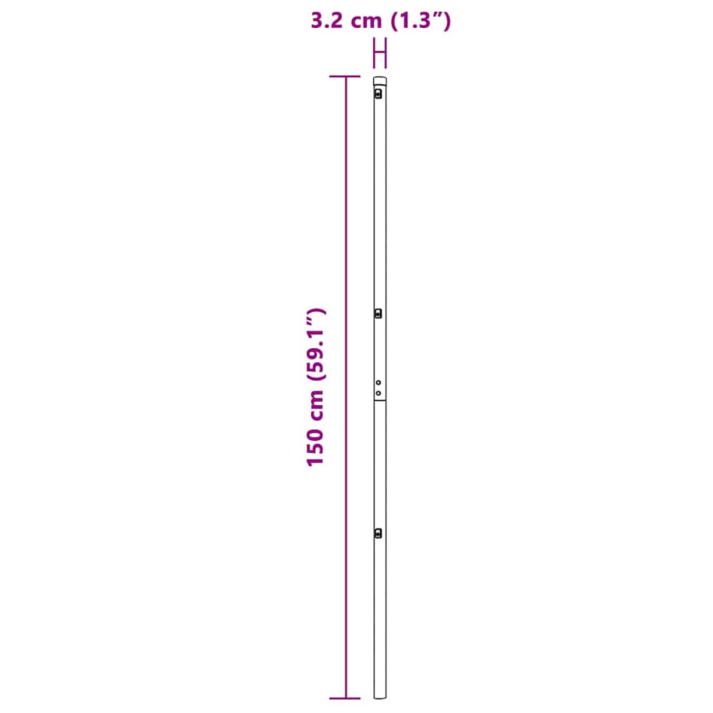 Stup za ogradu 7 pcs Siva Čelik