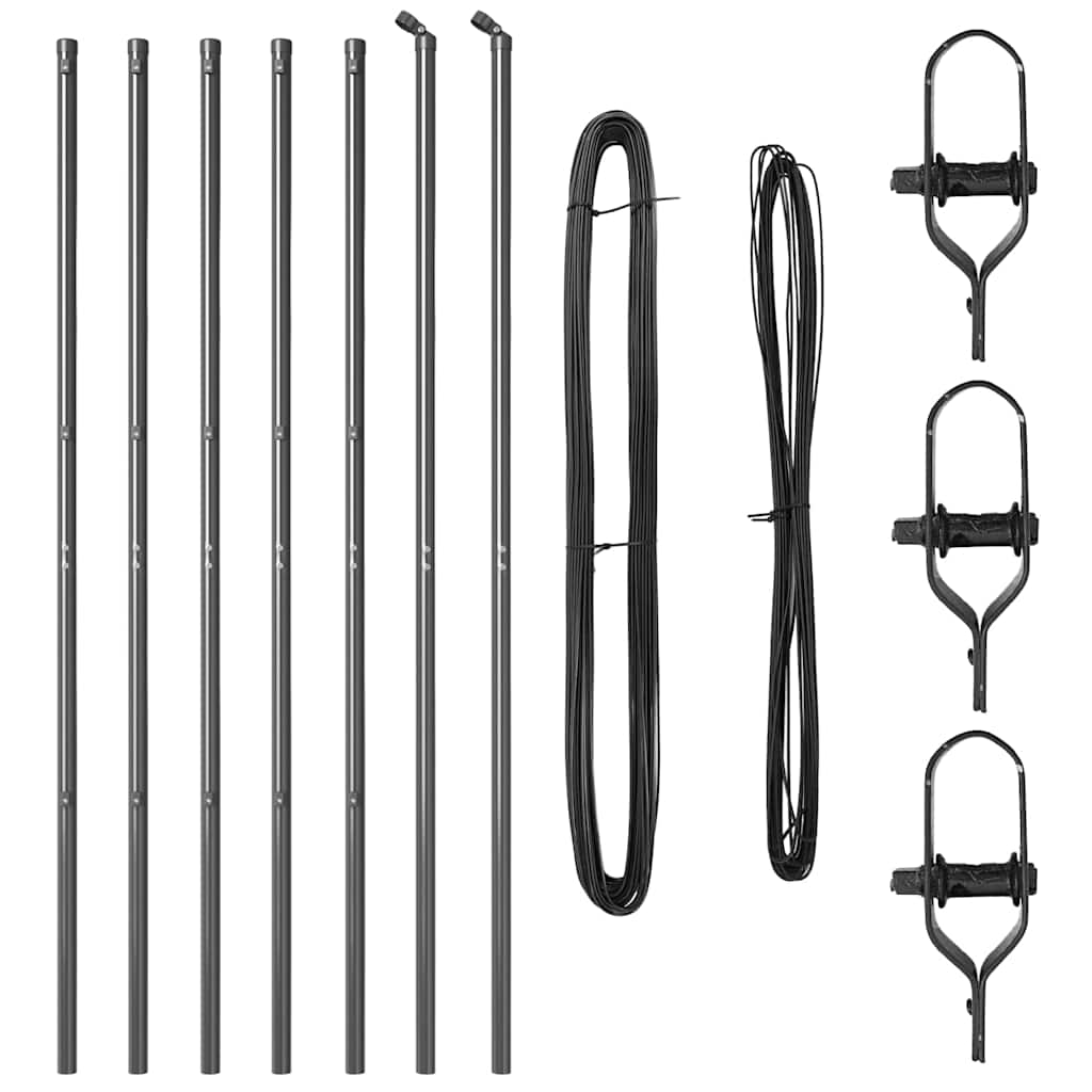 Stup za ogradu 7 pcs Siva Čelik