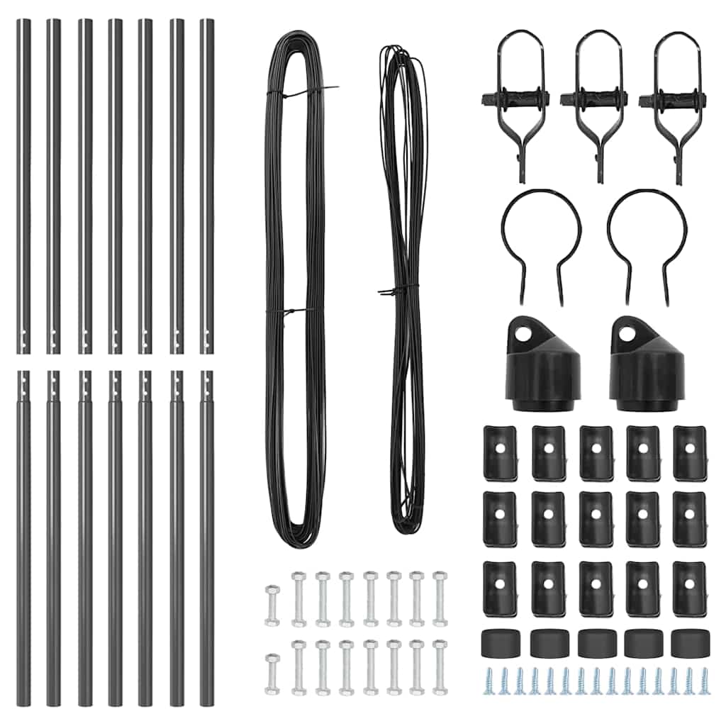 Stup za ogradu 7 pcs Siva Čelik