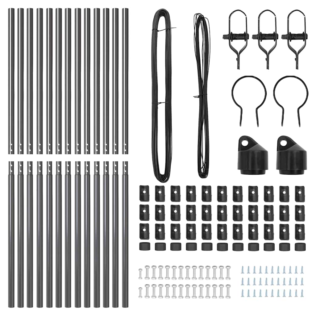 Stup za ogradu 13 pcs Siva Čelik