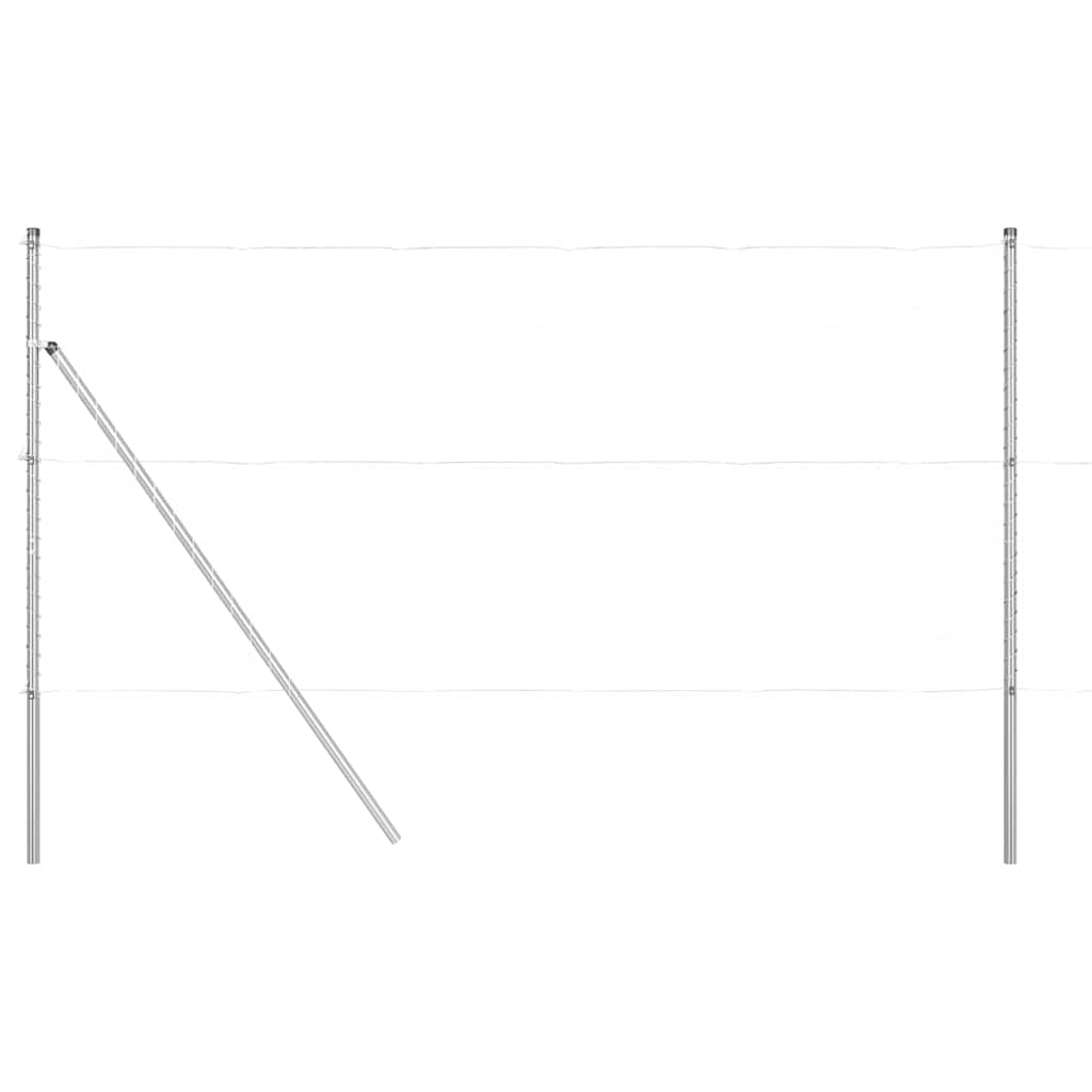 Stup za ogradu 7 pcs Srebrno Čelik