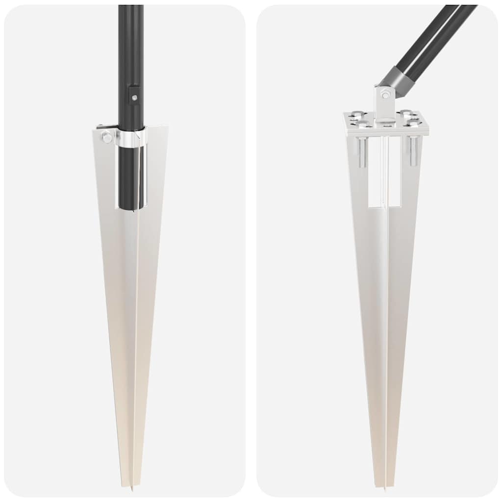 Stup za ogradu 7 pcs Siva Čelik