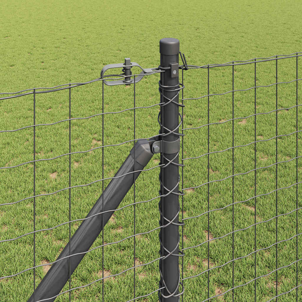 Stup za ogradu 7 pcs Siva Čelik