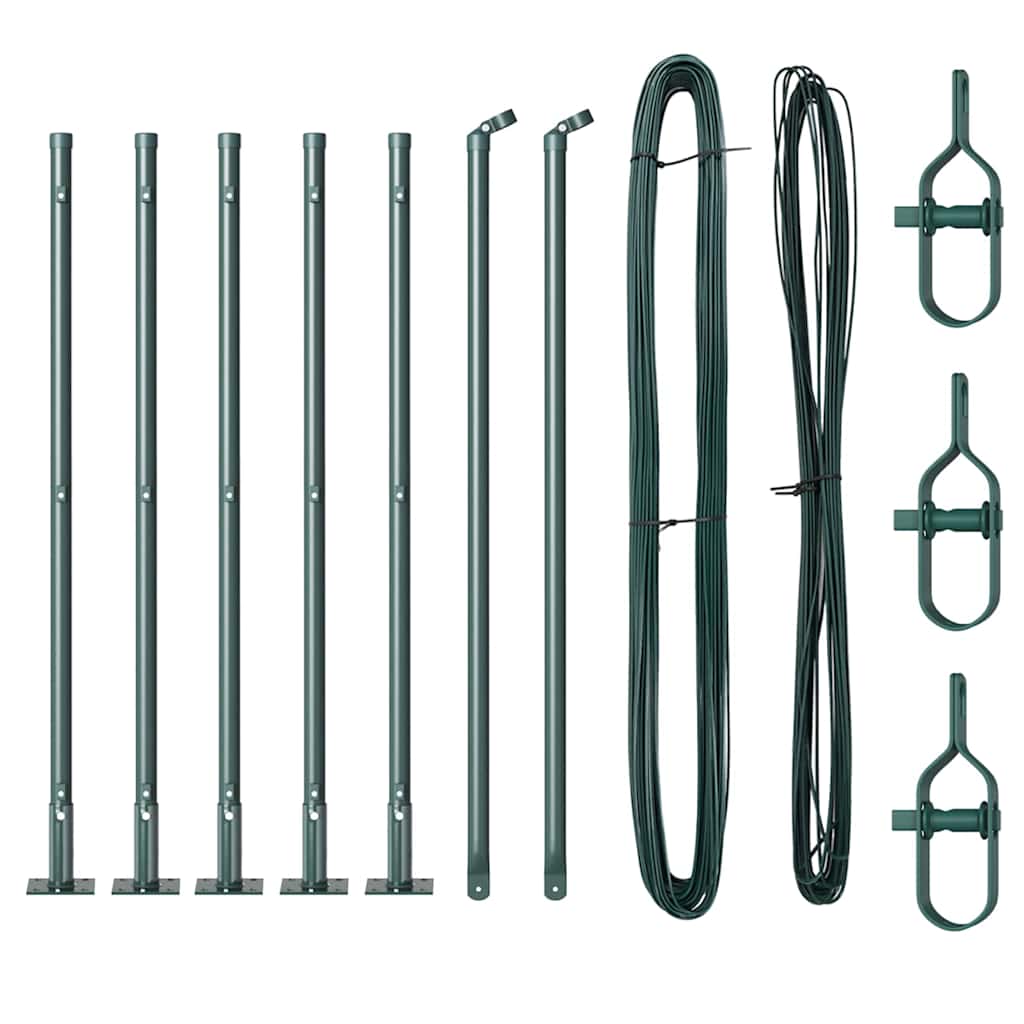 Stup za ogradu 7 pcs Zelena Čelik