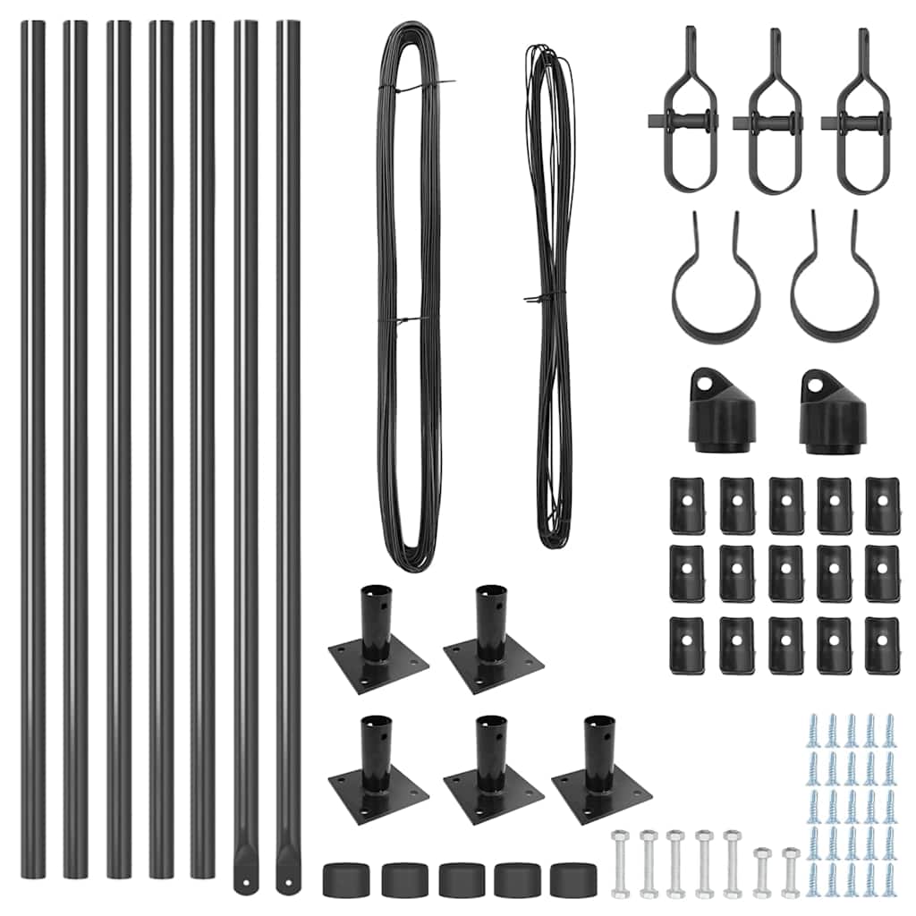 Stup za ogradu 7 pcs Siva Čelik