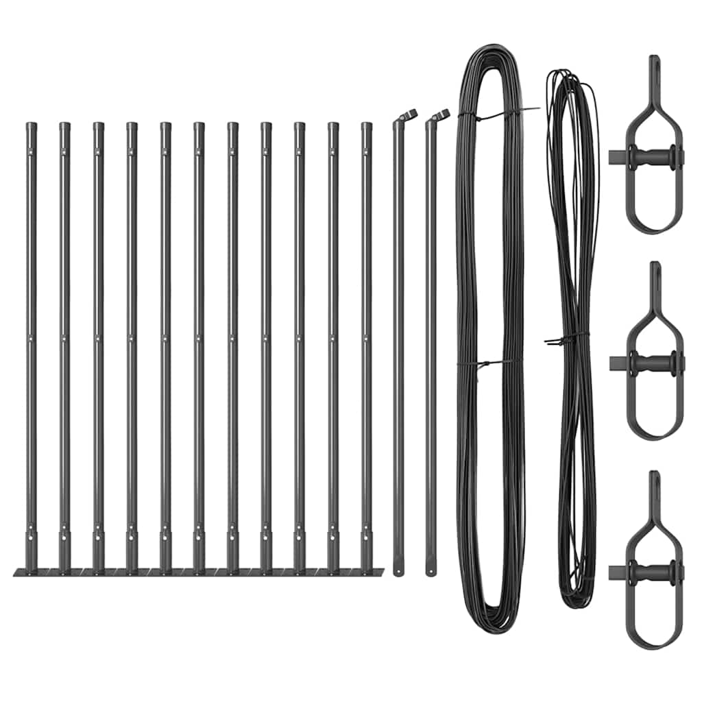 Stup za ogradu 13 pcs Siva Čelik