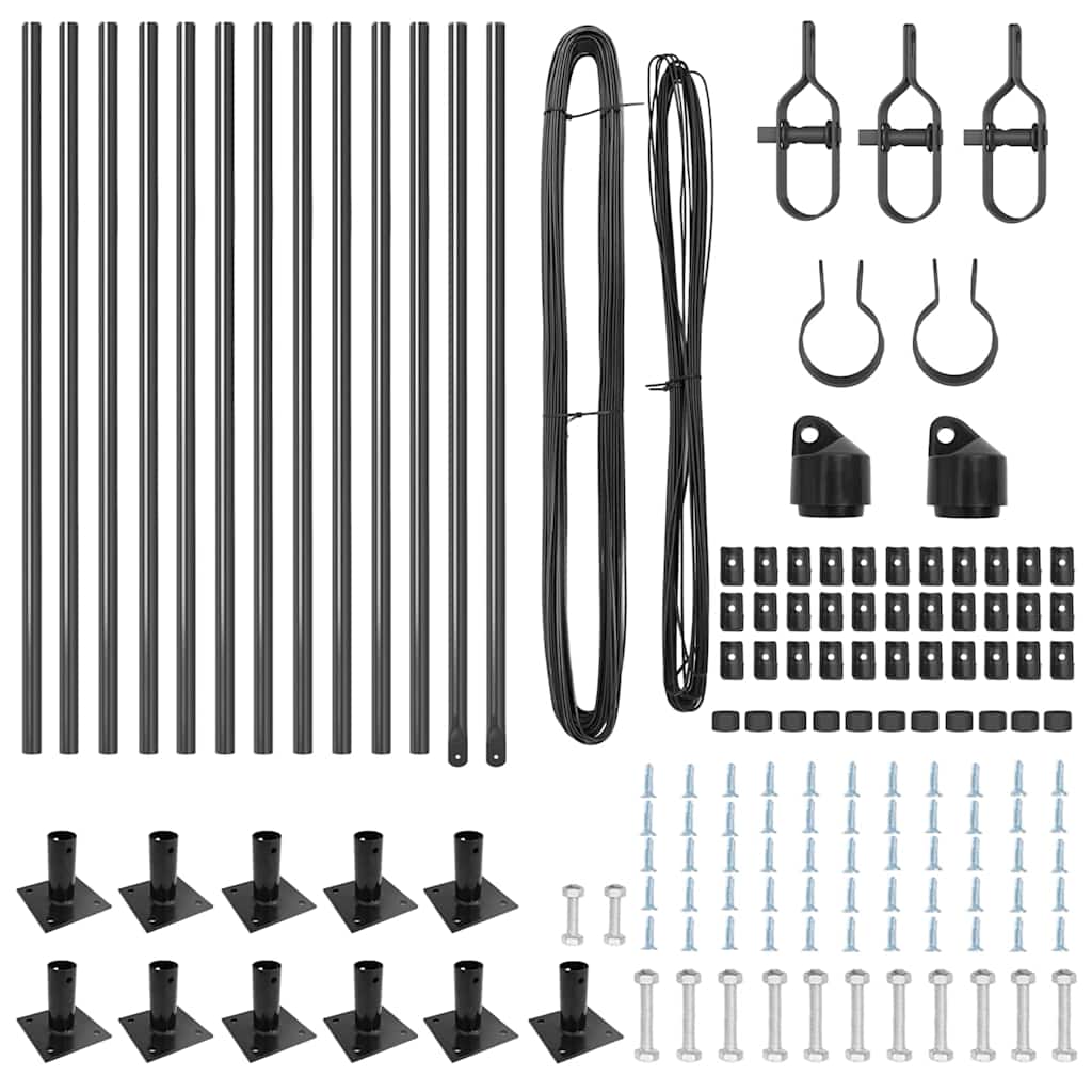 Stup za ogradu s betonskom bazom 13 kom. Siva
