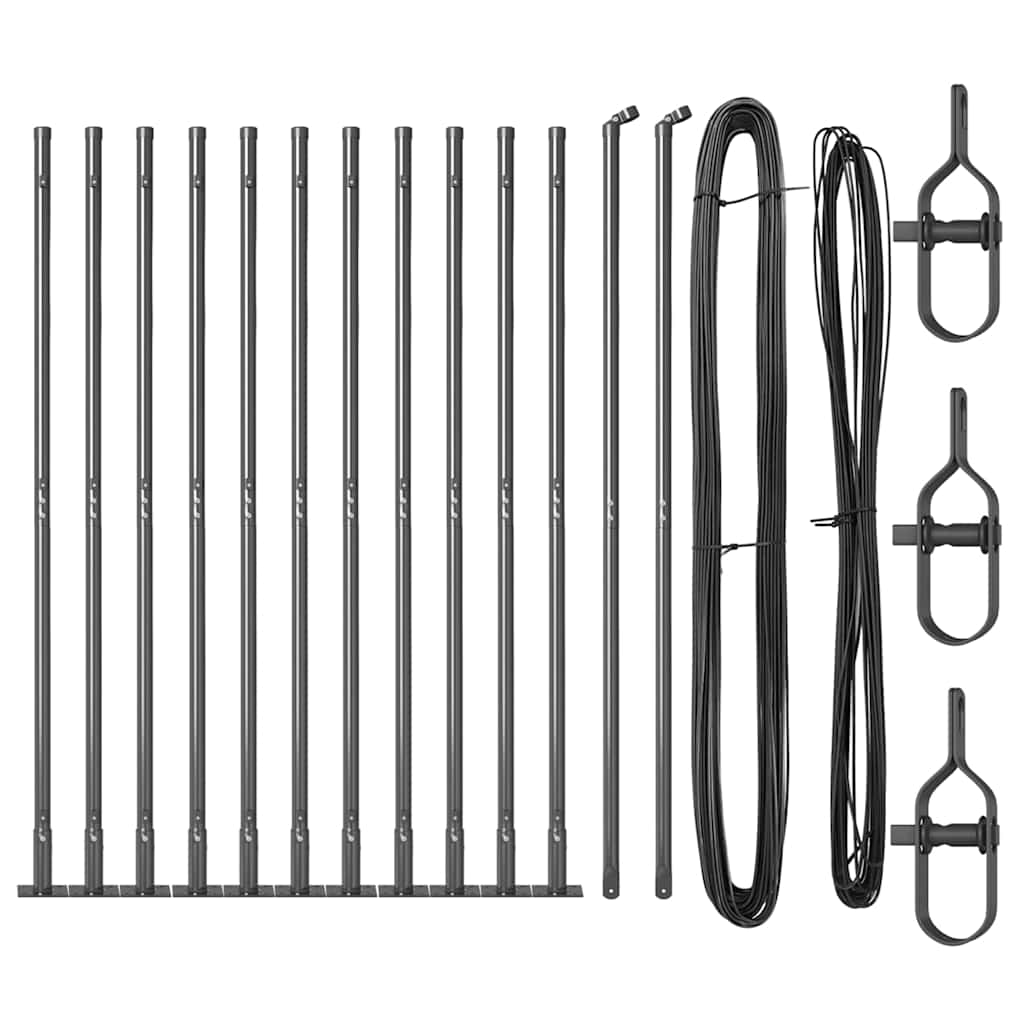 Stup za ogradu 13 pcs Siva Čelik