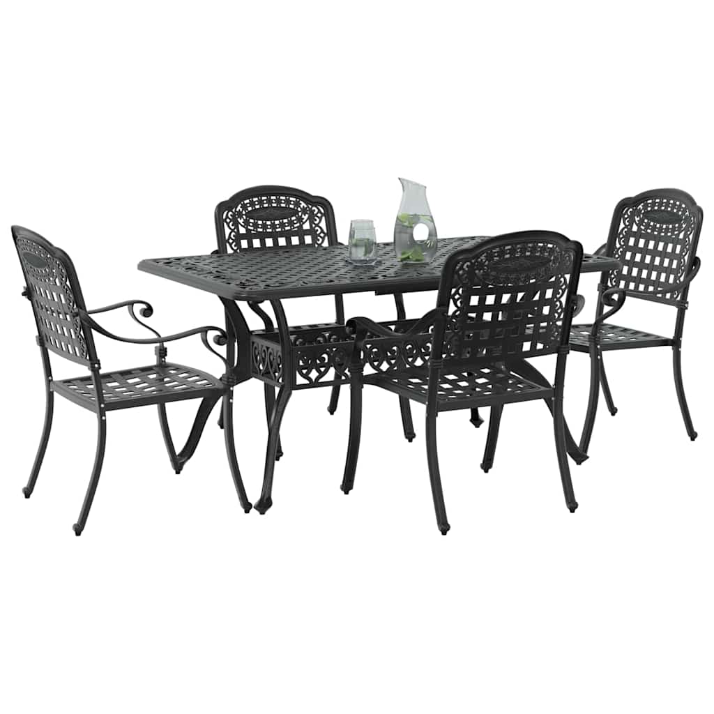 Vrtni set za objed 5 pcs Crna Aluminij