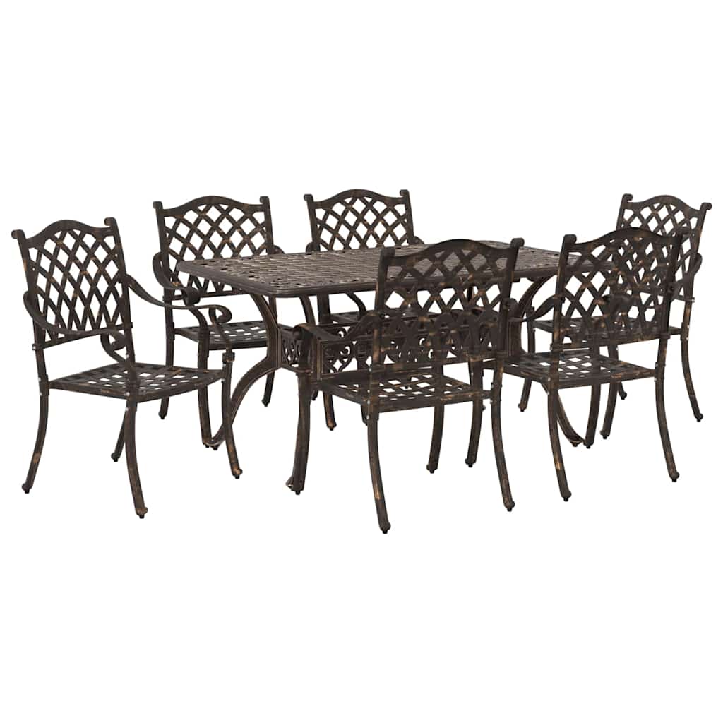 Vrtni set za objed 7 pcs Bronzana Aluminij