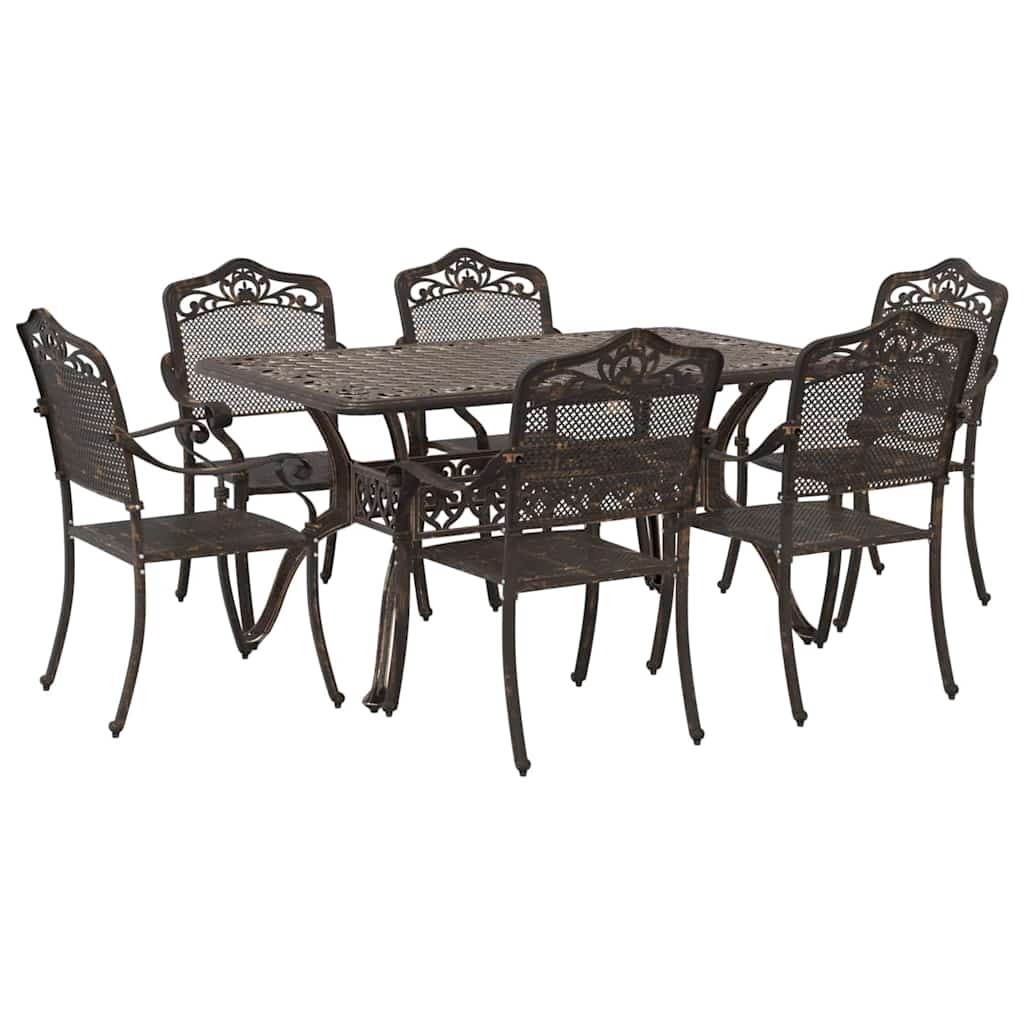Vrtni set za objed 7 pcs Bronzana Aluminij
