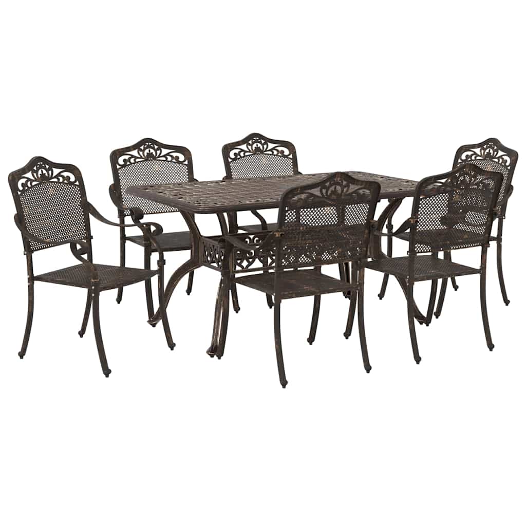 Vrtni set za objed 7 pcs Bronzana Aluminij