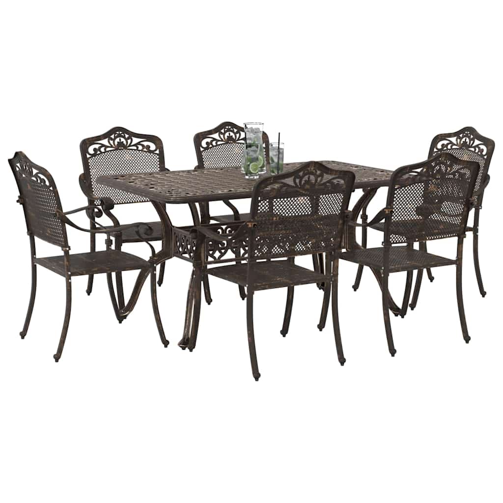 Vrtni set za objed 7 pcs Bronzana Aluminij