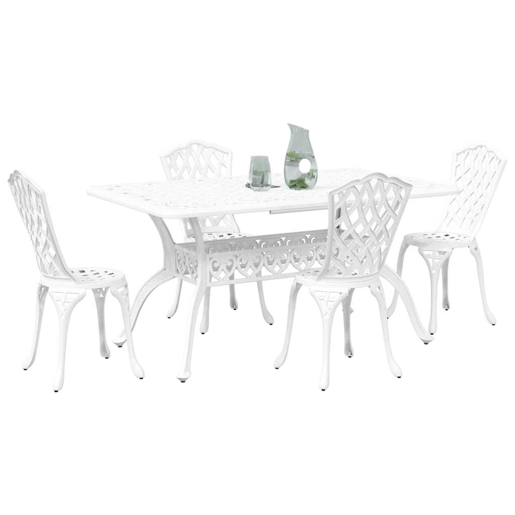 Vrtni set za objed 5 pcs Bijelo Aluminij